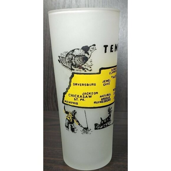 Vintage Anchor Hocking Flosted Glass Tennessee Drinkware And Barware Tumbler Mug - Picture 3 of 9